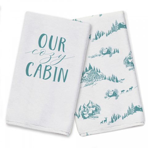 Snowy Town Teal Textiles Collection