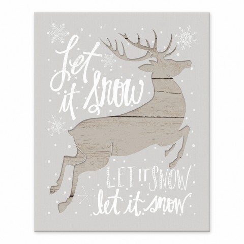 Let It Snow My Deer 8x10 Tabletop Canvas