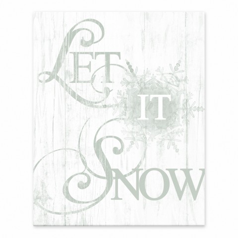 Let It Snowflake Green 8x10 Tabletop Canvas