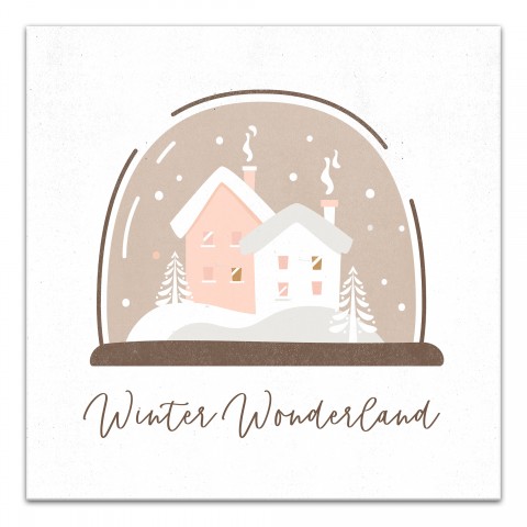Winter Wonderland Snow Globe 24x24 Canvas Wall Art
