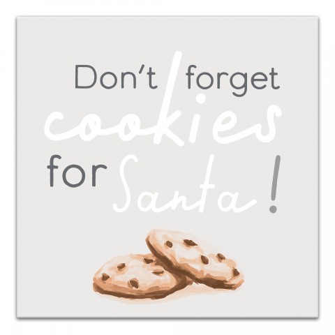 Christmas Cookies Santa 24x24 Canvas Wall Art