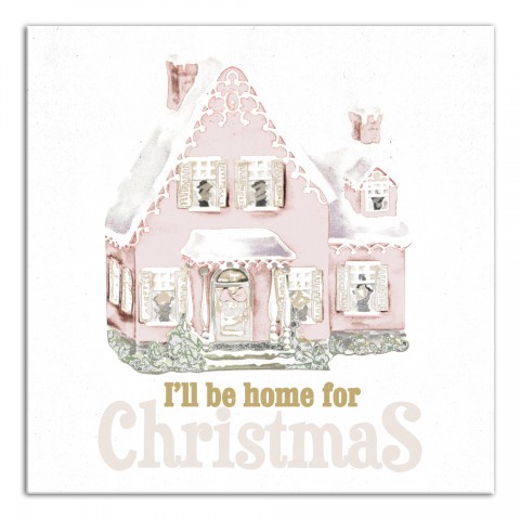 Nostalgic Home For Christmas 12x12 Canvas Wall Art