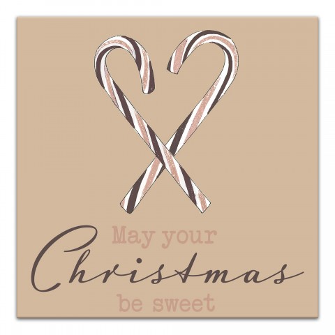 Sweet Christmas Candycane 12x12 Canvas Wall Art