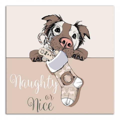 Christmas Dog 12x12 Canvas Wall Art