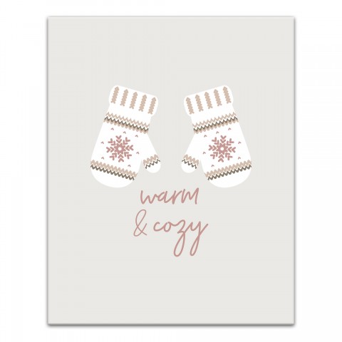 Warm And Cozy Mittens 16x20 Canvas Wall Art