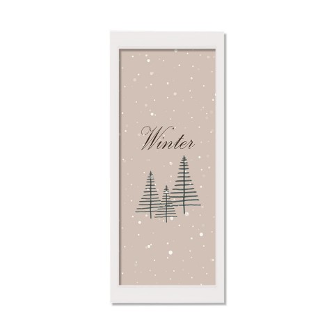 Christmas Tree Snow 12x36 White Framed Print Under Glass