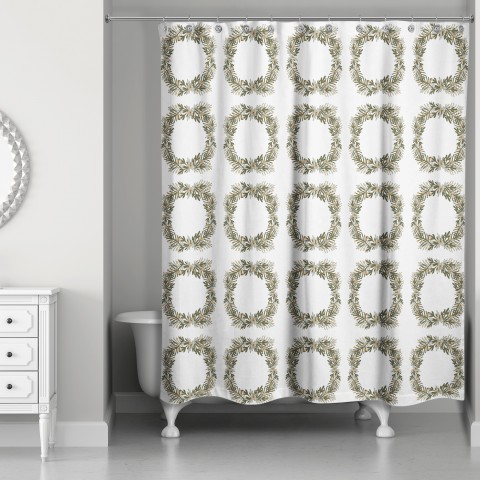 Wreath Greenery 71x74 Shower Curtain