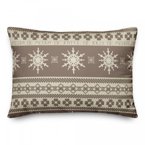 Christmas Neutral Sweater 14x20 Spun Poly Pillow
