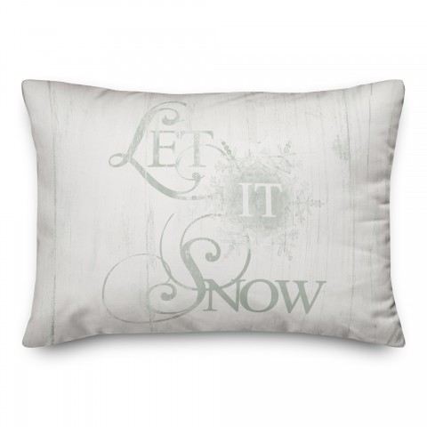 Let It Snowflake Green 14x20 Spun Poly Pillow