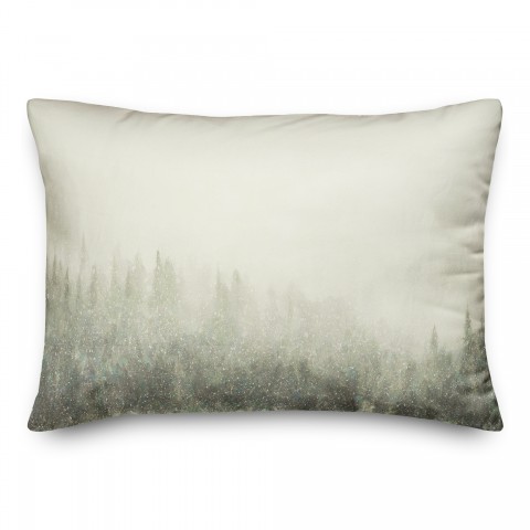 Let It Snow Tree Line Green 14x20 Spun Poly Pillow