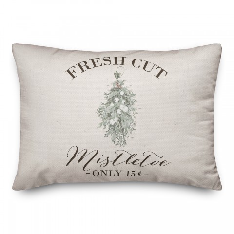Mistletoe Light Linen Canvas Texture 14x20 Spun Poly Pillow