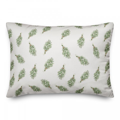 Mistletoe Pattern 14x20 Spun Poly Pillow
