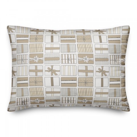 Neutral Gift Boxes 14x20 Spun Poly Pillow