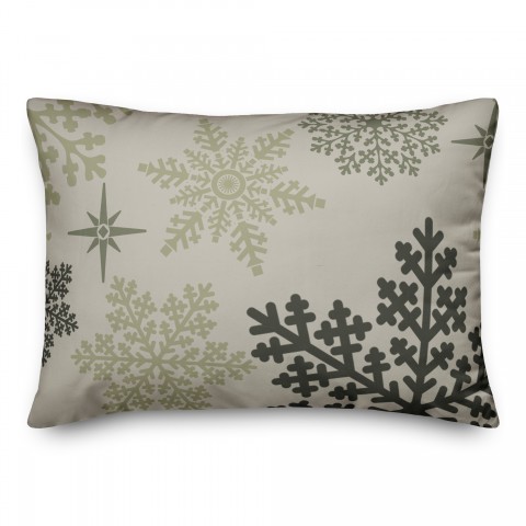 Snowflake Pattern Sage 14x20 Spun Poly Pillow