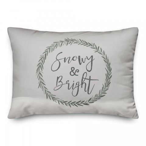 Snowy Right Wreath 14x20 Spun Poly Pillow