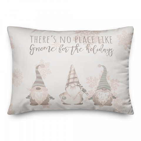 Gnome Holidays Neutral 14x20 Spun Poly Pillow