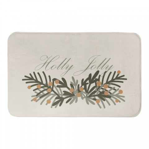 Holly Jolly Greenery 34x21 Bath Mat