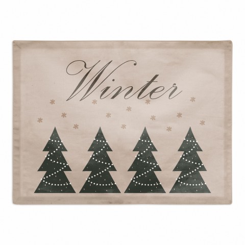 Christmas Tree Snow 18x14 Poly Twill Placemat