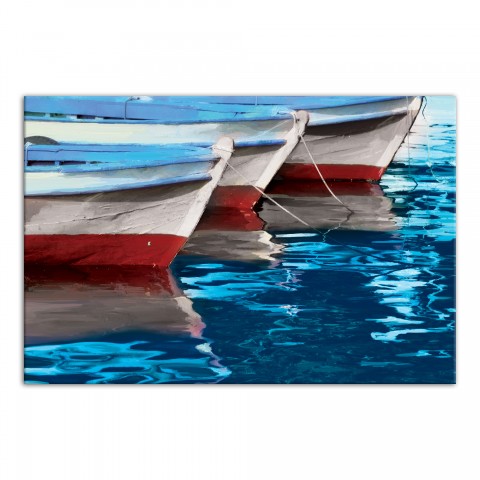 Patriotic Boats 36x24 Canvas Wall Art