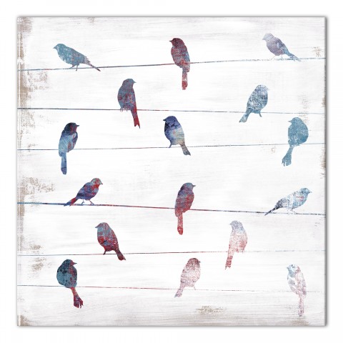 Patriotic Birds 24x24 Canvas Wall Art