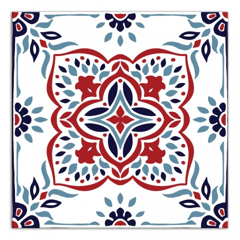 Patriotic Flower Medallion 16x16 Canvas Wall Art