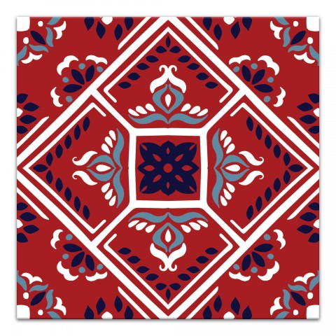 Folk Pattern Tile 16x16 Canvas Wall Art