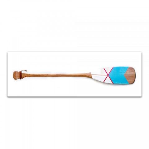 Bright Blue Oar 36x12 Canvas Wall Art