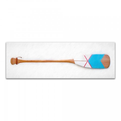 Smooth Bright Blue Oar 36x12 Canvas Wall Art