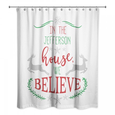 We Believe 71x74 Personalized Shower Curtain