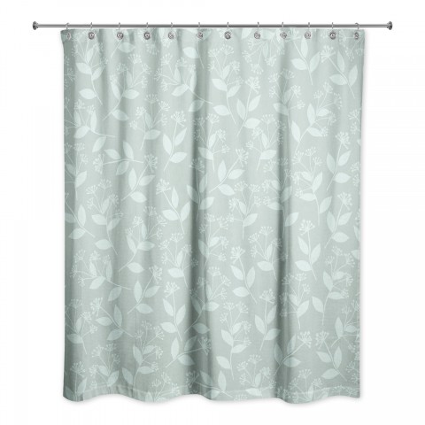 Floral Silhouette  Shower Curtain