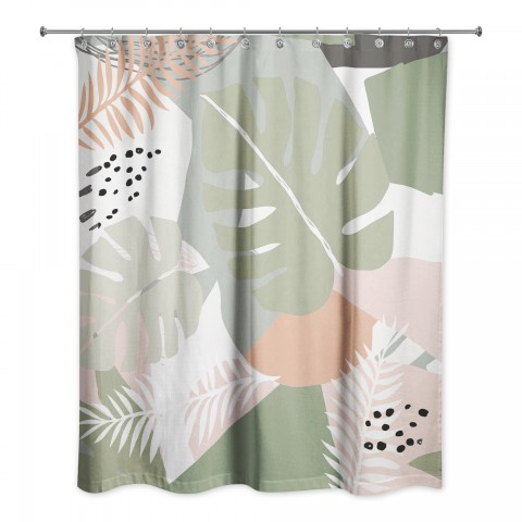 Abstract Tropical Leaves  Shower Curtain