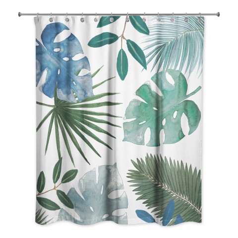 Tropical Leaf Variety  Shower Curtain