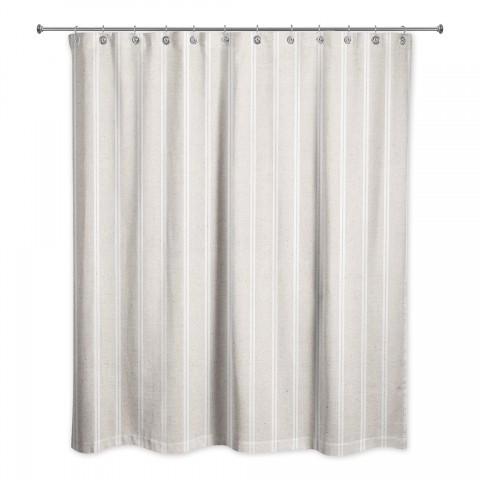 Linen Stripes  Shower Curtain