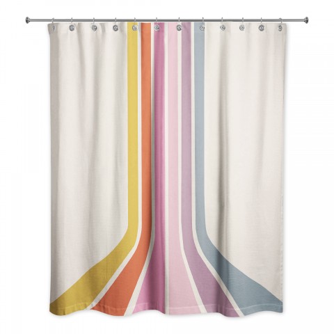 Retro Stripes  Shower Curtain
