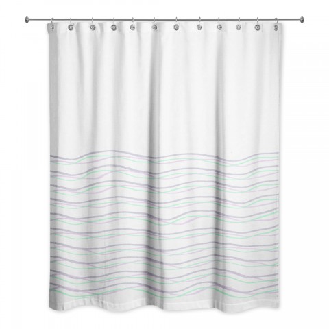 Wavy Lines  Shower Curtain