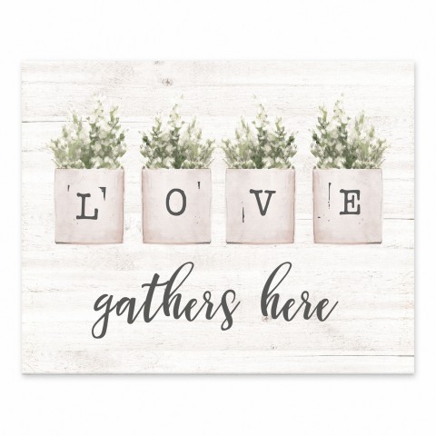 Love Gathers Here 10 10x8 Tabletop Canvas