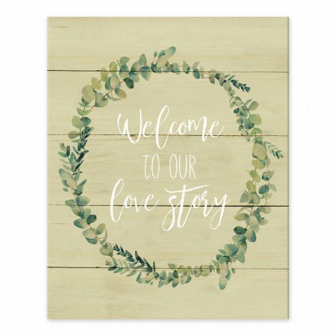 Love Story Wreath 10 8x10 Tabletop Canvas