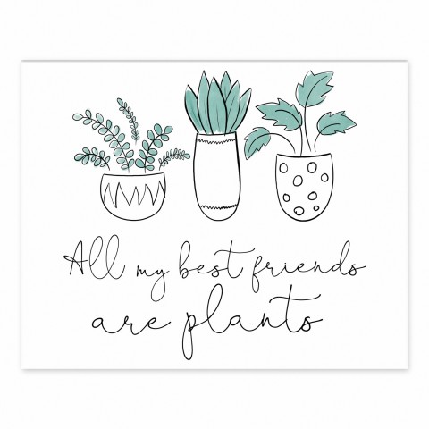 Best Friends Are Plants 10 10x8 Tabletop Canvas