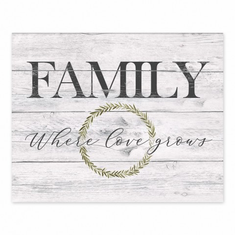 Family Love Grows 10 10x8 Tabletop Canvas