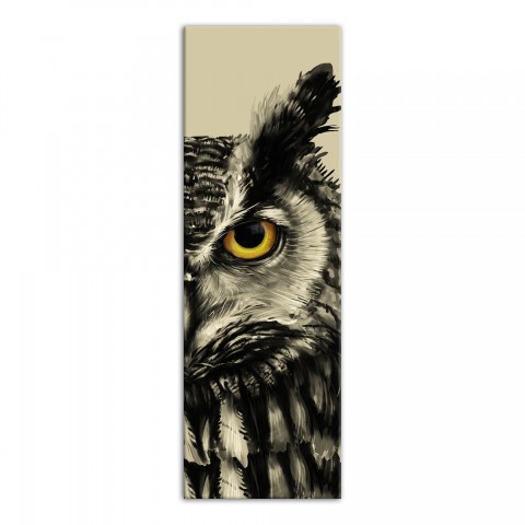 Creepy Halloween Owl Cream 2 12x36 Canvas Wall Art