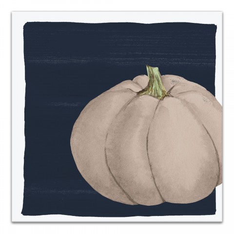 Gray Pumpkin On Blue 16x16 Canvas Wall Art