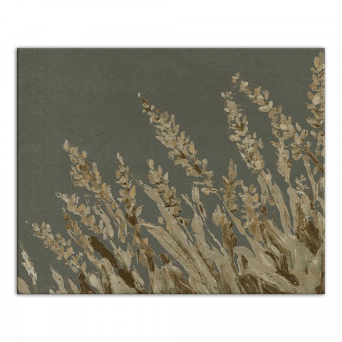 Gold Painted Wheat Grass On Green 24x30 Canvas Wall Art
