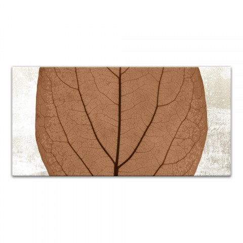 Split Fall Leaf Middle Distressed 10x20 Canvas Wall Art