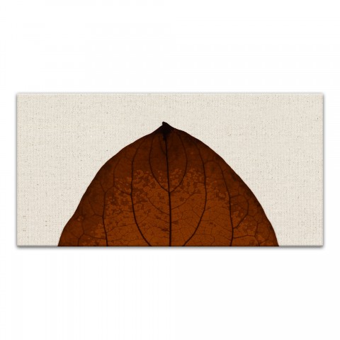 Split Fall Leaf On Linen Top 10x20 Canvas Wall Art