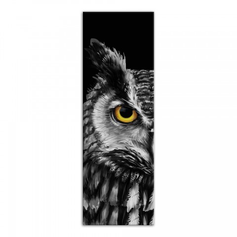 Creepy Halloween Owl Dark 12x36 Canvas Wall Art