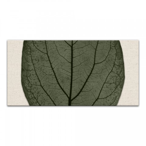 Split Fall Leaf On Linen Middle 2 10x20 Canvas Wall Art