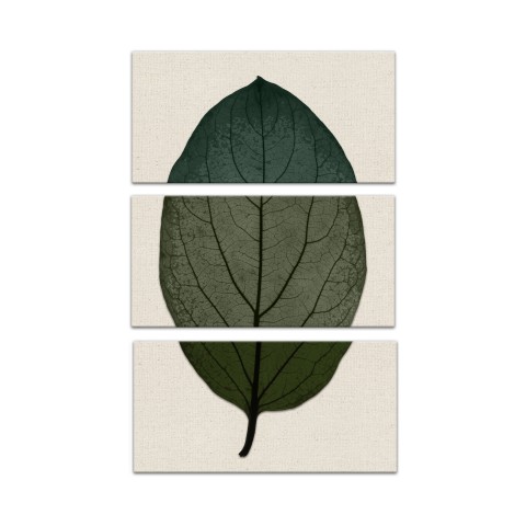 Split Fall Leaf On Linen Set 2 10x20 Canvas Wall Art