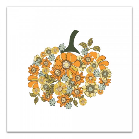 Pumpkin Orange Flowers 30x30 Canvas Wall Art