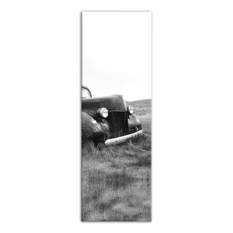 Abanonded Truck Field Crow Right 20x60 Canvas Wall Art