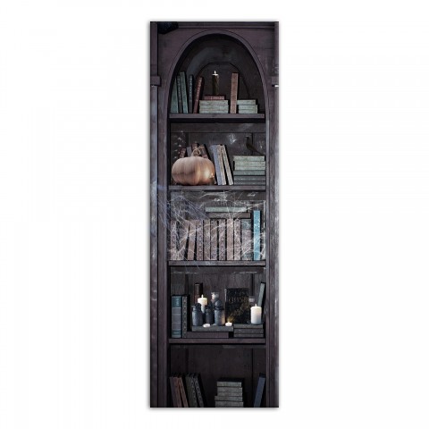 Haunted Library Compilation Left 12x36 Canvas Wall Art